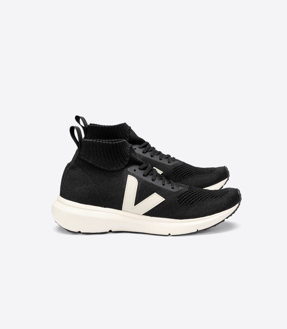 Veja Sneakers Mens - V-knit X Rick Owens Mid - Black - 7806CAVWM